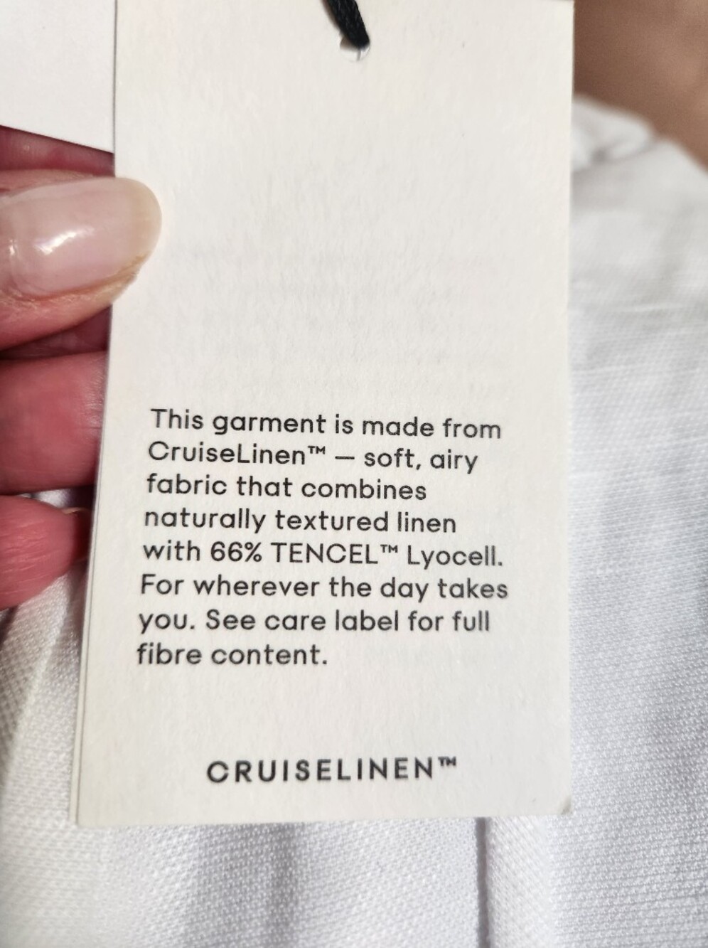 Aritzia Lodge Pant In White  CruiseLinen, Wide Leg Cropped - NWT - Picture 8 of 10